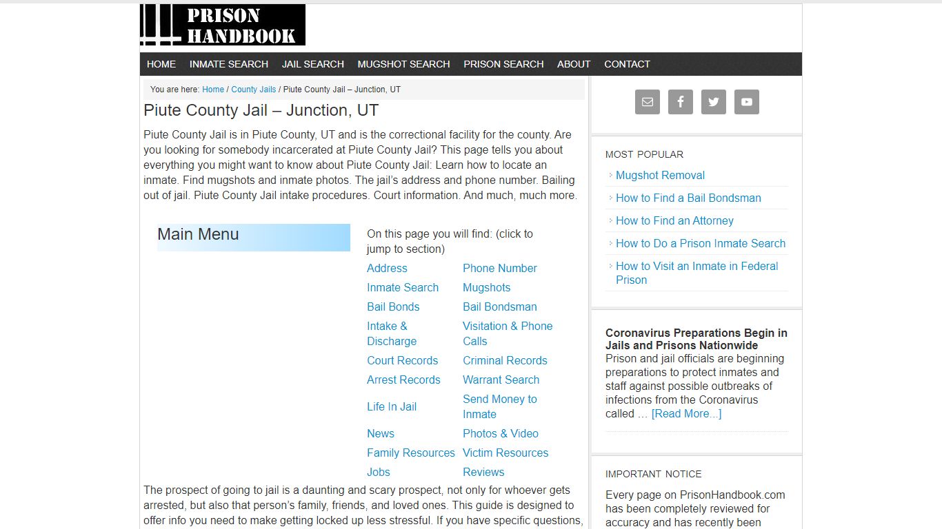 Piute County Jail – Junction, UT - prisonhandbook.com